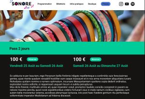 maquette site pass 2 jours