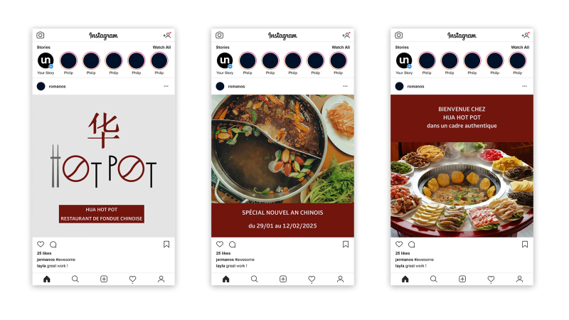 Restaurant Hua Hot pot visuel Insta mockups Instagram